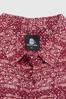Camisa Mero Tribal Crudo Burdeo Hombre ECOVERO™-10