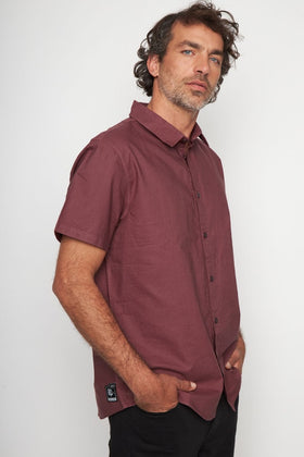 Camisa Pinco Orgánica Burdeo Hombre