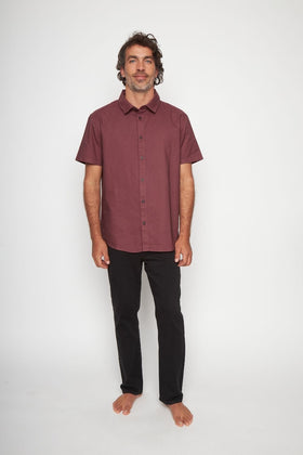 Camisa Pinco Orgánica Burdeo Hombre - 0