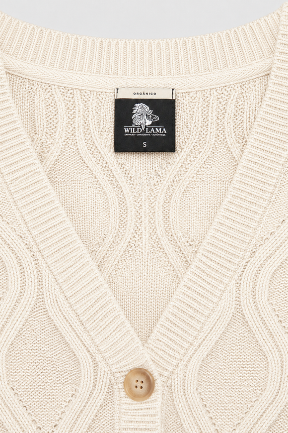 Cárdigan Astra Orgánico Beige Mujer