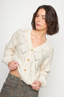 Cárdigan Astra Orgánico Beige Mujer-1
