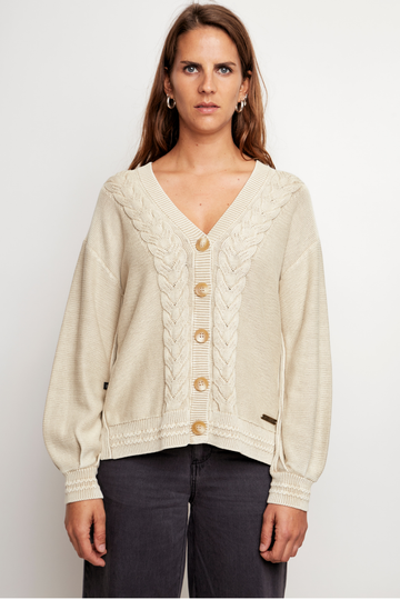 Cardigan Sani Orgánico Beige Mujer - 0