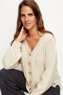 Cardigan Sani Orgánico Beige Mujer-1