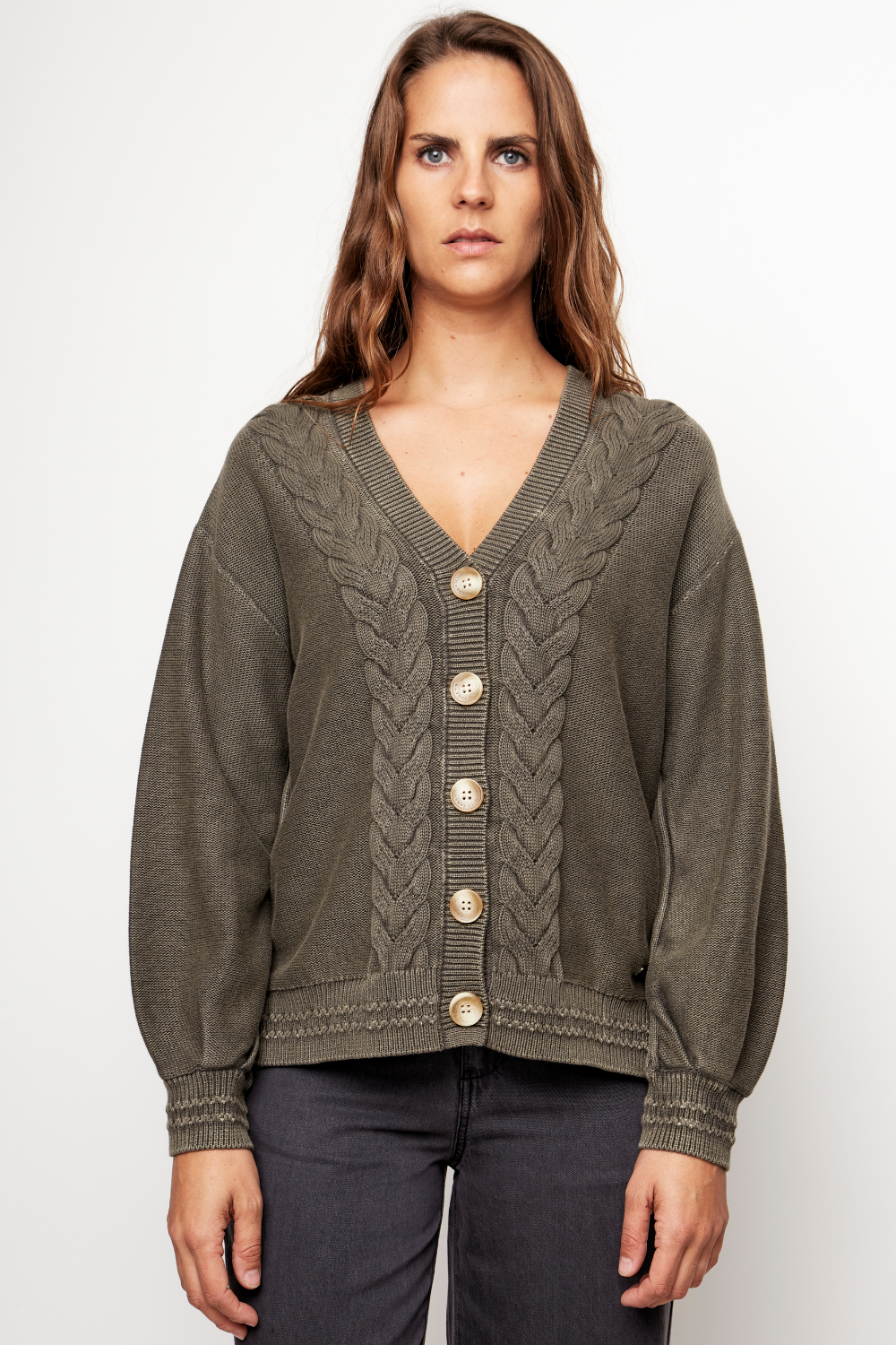 Cardigan Sani Orgánico Verde Mujer - 0