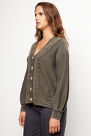Cardigan Sani Orgánico Verde Mujer-3
