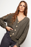 Cardigan Sani Orgánico Verde Mujer-1