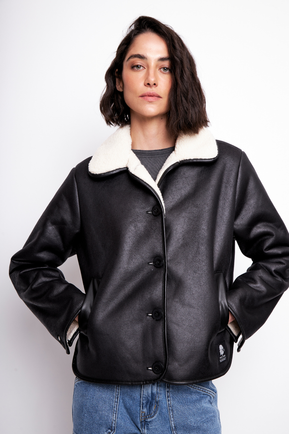 Chaqueta Florie Reciclada Negra Mujer