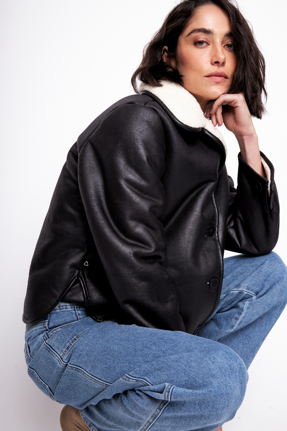 Chaqueta Florie Reciclada Negra Mujer