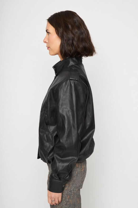 Chaqueta Maite PU Reciclada Negra Mujer