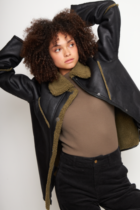 Chaqueta Nivara Reciclada Negro Mujer - 0