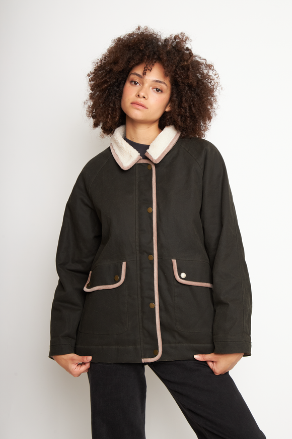Chaqueta Reda Wax Orgánica Verde Mujer