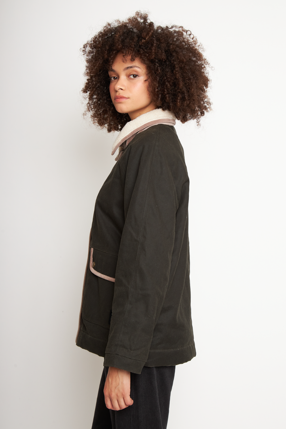 Chaqueta Reda Wax Orgánica Verde Mujer
