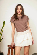 Falda Short Jopi Orgánico Beige Mujer-6