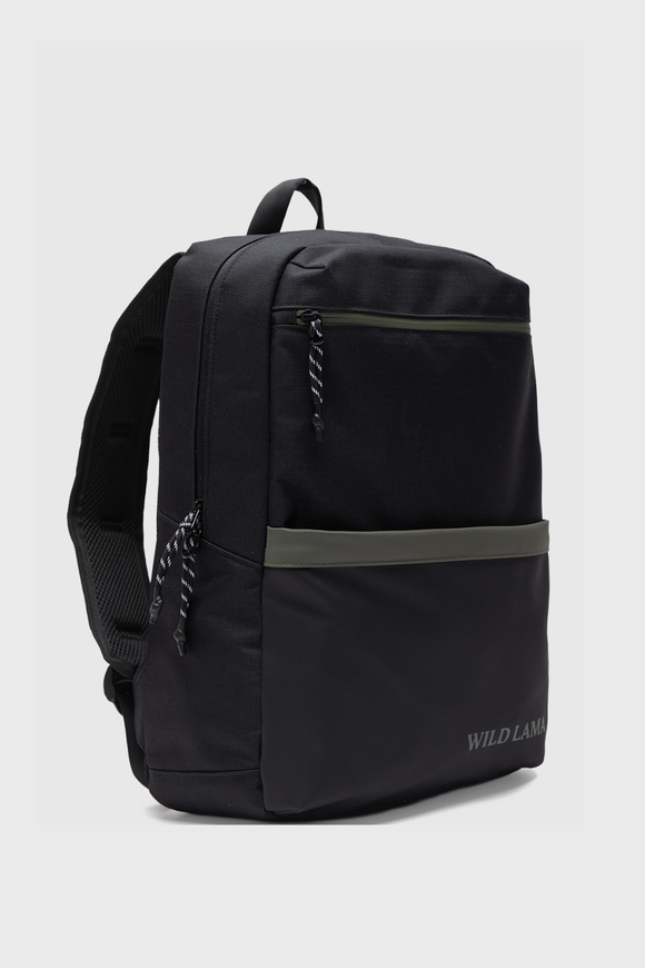 Mochila Nera Reciclada Negra con Verde