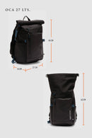 Mochila Travel Oca Reciclada Negra y Azul 27 Lts.-14