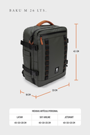 Mochila Travel Baku M Reciclada Verde 26 L.-3