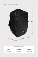 Mochila Travel Baku S Reciclada Negra 21L.-3