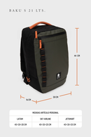 Mochila Travel Baku S Reciclada Verde 21L.-3