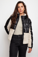 Parka Tala Reciclada Negro y Beige Mujer-1