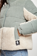 Parka Tala Reciclada Verde y Beige Mujer-5