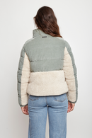 Parka Tala Reciclada Verde y Beige Mujer-4