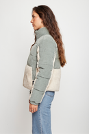 Parka Tala Reciclada Verde y Beige Mujer-3
