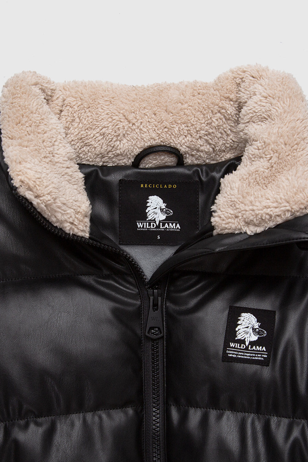 Parka Tala Reciclada Negro y Beige Mujer