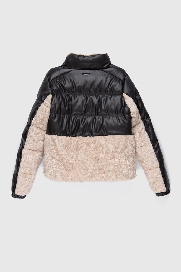 Parka Tala Reciclada Negro y Beige Mujer