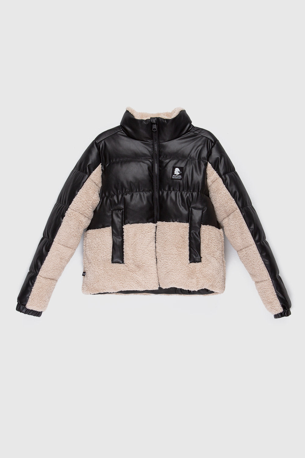 Parka Tala Reciclada Negro y Beige Mujer