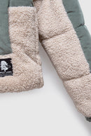 Parka Tala Reciclada Verde y Beige Mujer-10