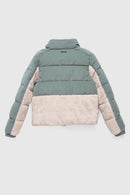 Parka Tala Reciclada Verde y Beige Mujer-8