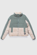 Parka Tala Reciclada Verde y Beige Mujer-7