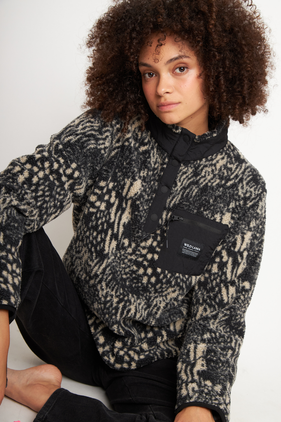 Polar Oku Reciclado Print Negro Mujer