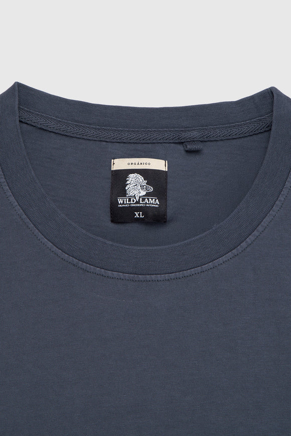 Polera Bat Orgánica Azul Hombre