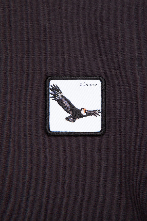 Polera Bat Parche Orgánica Negra Cóndor Hombre