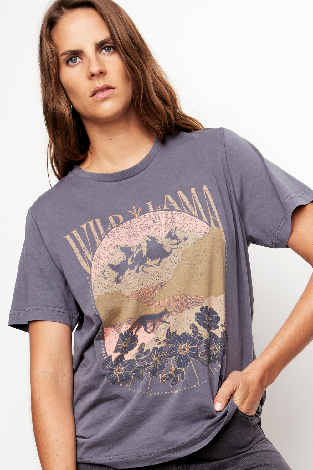 Polera Genovesa Orgánica Azul Parque Mujer