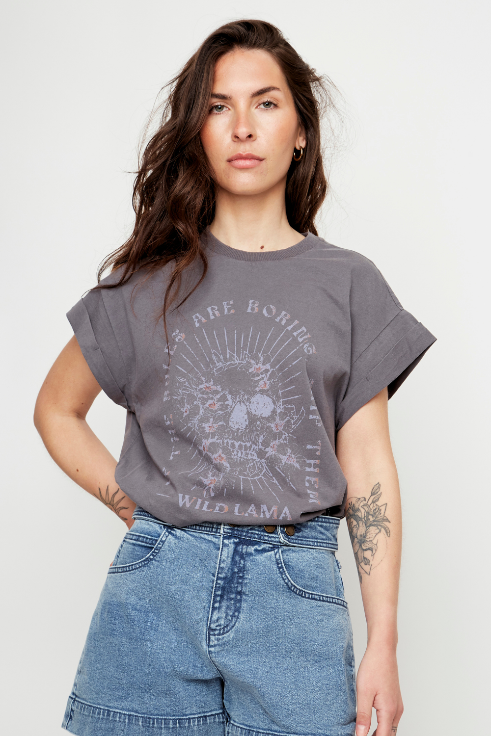 Polera Nirva Orgánica Gris Mujer