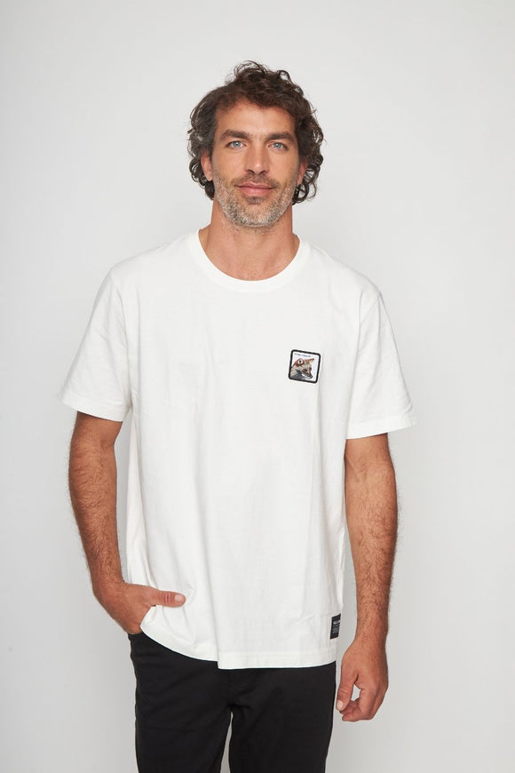 Polera Bat Parche Orgánica Zorro Blanco Hombre