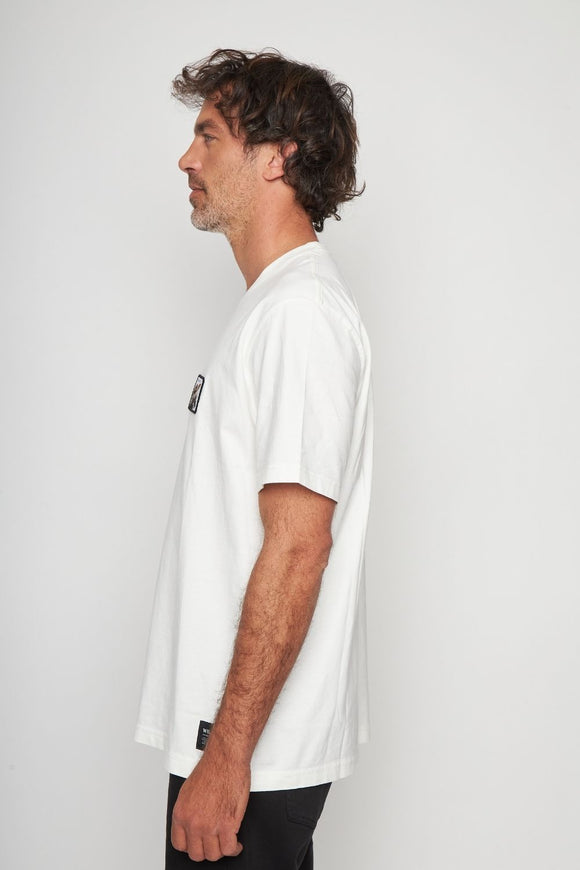 Polera Bat Parche Orgánica Zorro Blanco Hombre