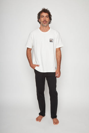 Polera Bat Parche Orgánica Zorro Blanco Hombre - 0