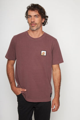 Polera Bat Parche Orgánica Burdeo Puma Hombre - 0