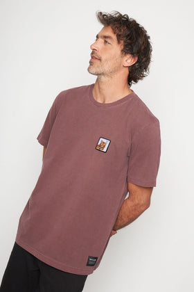 Polera Bat Parche Orgánica Burdeo Puma Hombre