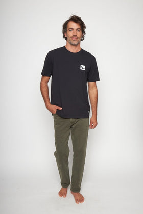 Polera Bat Parche Orgánica Negra Cóndor Hombre - 0