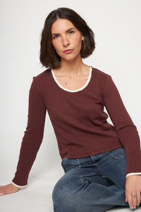 Polera Muri Orgánica Burdeo Mujer - 0