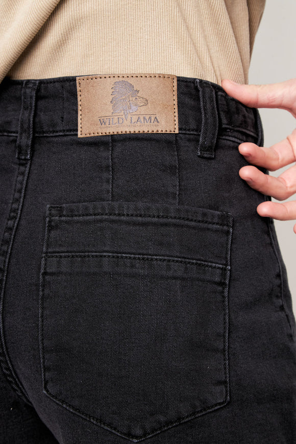 Short Nix Orgánico Denim Negro Mujer