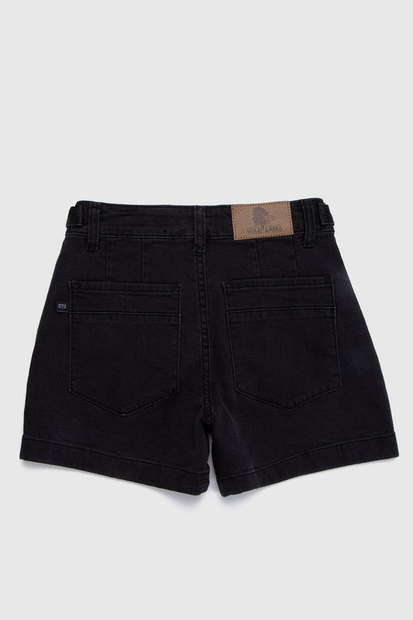 Short Nix Orgánico Denim Negro Mujer