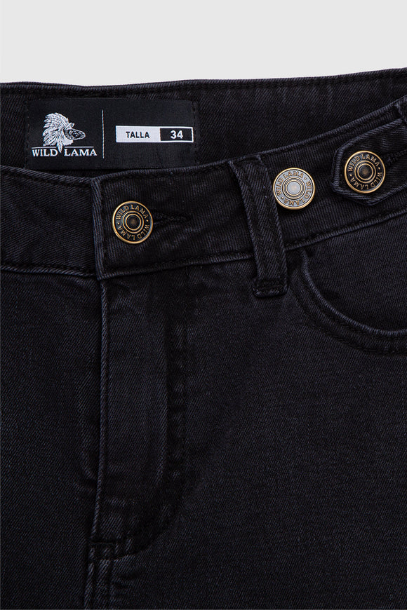 Short Nix Orgánico Denim Negro Mujer