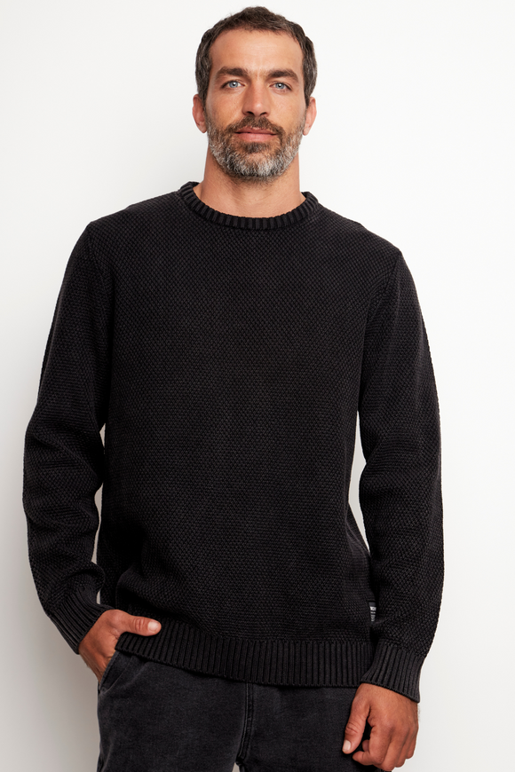 Sweater Rau Orgánico Negro Hombre