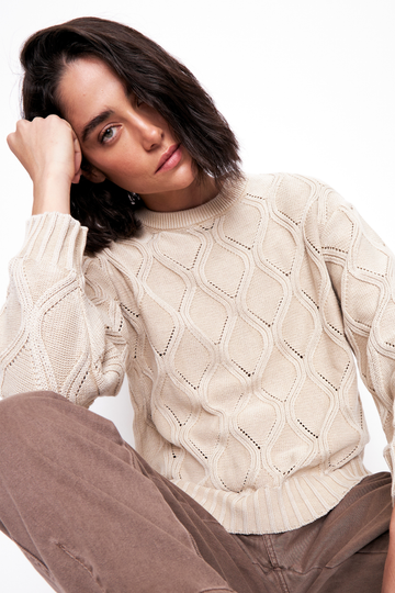 Sweater Trino Orgánico Beige Mujer - 0