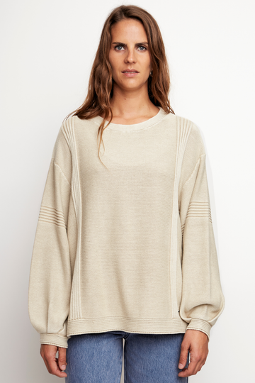 Sweater Viga Orgánico Beige Mujer - 0